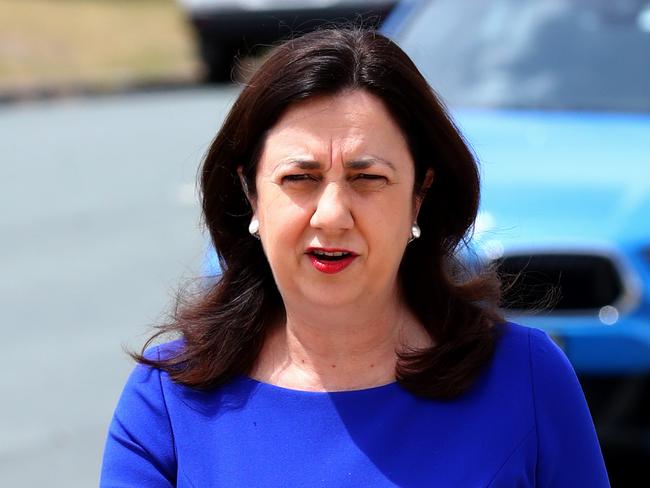 BRISBANE, AUSTRALIA - OCTOBER 12: Queensland Premier Annastacia Palaszczuk arrives to a press conference at an ambulance station on Bribie Island on October 12, 2020 north of Brisbane, Australia. The Queensland state election will be held on 31 October 2020. (Photo by Jono Searle/Getty Images)