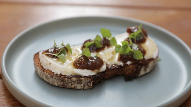 Figs on toast at Fig + Frankie’s. Picture: Mark Cranitch