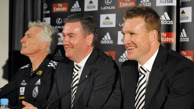 McGuire announces that Mick Malthouse will stay on as coach until 2011 before Nathan Buckley takes over.