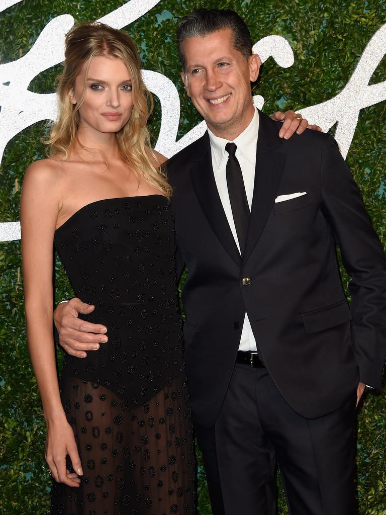 Lily Donaldson and Stefano Tonchi attend the British Fashion Awards at London Coliseum on December 1, 2014 in London, England. Picture: Getty