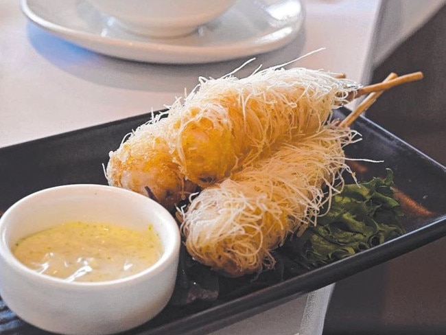 Dragon beard prawns at Empress Restaurant in Toorak Gardens. Photo: Tom Huntley