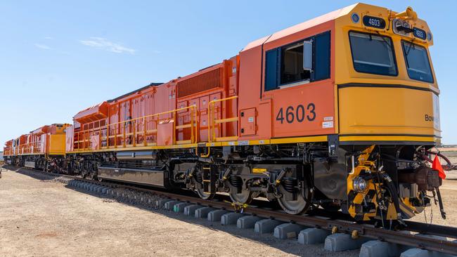 Bowen Rail Company ships coal from the Carmichael mine in the Galilee Basin to the Abbot Point Terminal near Bowen. Photo: Cameron Laird