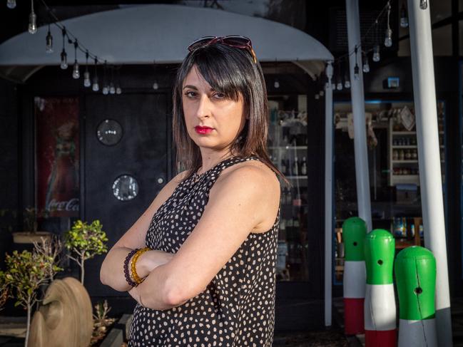 Unica Cucina e Caffe restaurant owner Michelle Loielo is taking the Victorian Government to court over lockdown restrictions. Picture: Jake Nowakowski