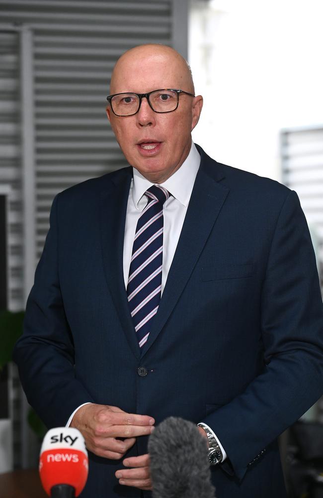 Leader of the Opposition Peter Dutton presumed the election would be called before the March 25 Federal Budget. Picture: NewsWire / John Gass