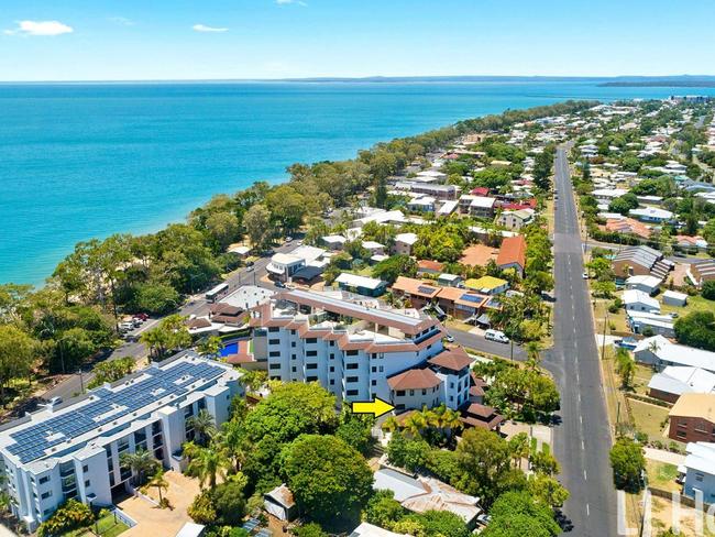 Life’s a beach … the pad is in this block of serviced apartments on Charlton Esplanade in Hervey Bay. Supplied