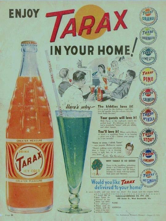 An advertisement for Tarax home delivery. Picture: Supplied