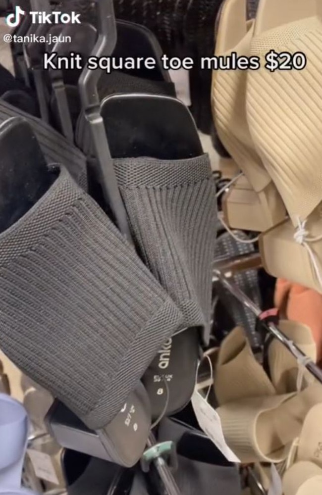 Kmart’s best selling $20 knit mules have returned to stores after selling out last year. Picture: TikTok/tanika.juan