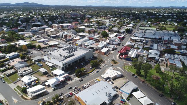 Aerial footage of the Gympie CBD.