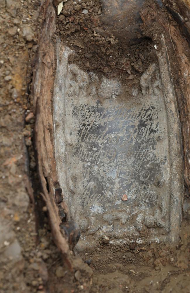 The remains of Captain Matthew Flinders discovered at the HS2 site in Euston.