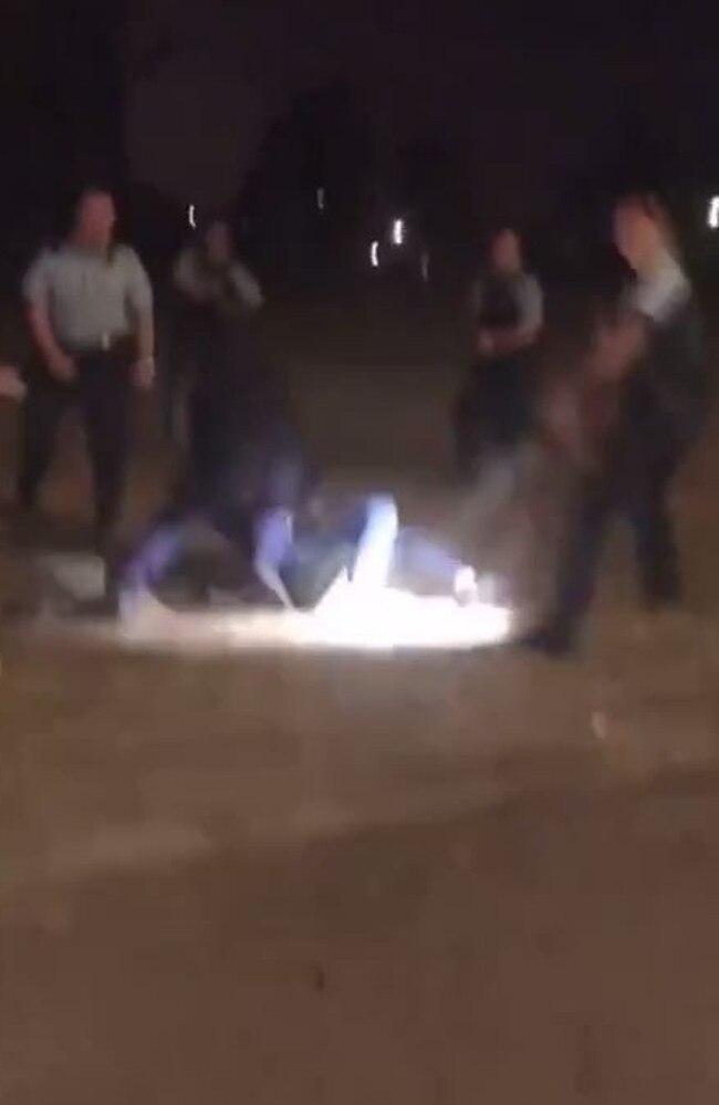 Police clashed with a group of people in Claymore, after a rap video was filmed. Picture: Instagram