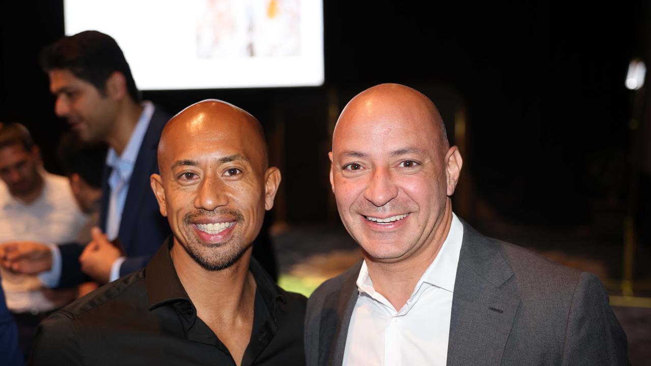 Ian Philip and Yas Matbouly at the 2023 Christmas Appeal - Gold Coast Leaders Business Breakfast at The Star Gold Coast. Picture, Portia Large.