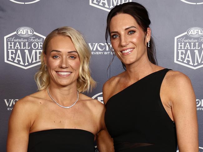 MELBOURNE, AUSTRALIA - JUNE 10: Erin Phillips and wife Tracy Gahan arrives ahead of the 2025 AFL Hall of Fame at Crown Palladium on June 10, 2025 in Melbourne, Australia. (Photo by Jonathan DiMaggio/Getty Images)