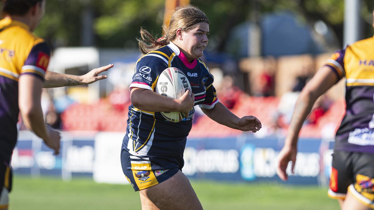 Katelyn Collie of Highfields against Gatton in TRL Women grand final rugby league at Toowoomba Sports Ground, Saturday, September 14, 2024. Picture: Kevin Farmer