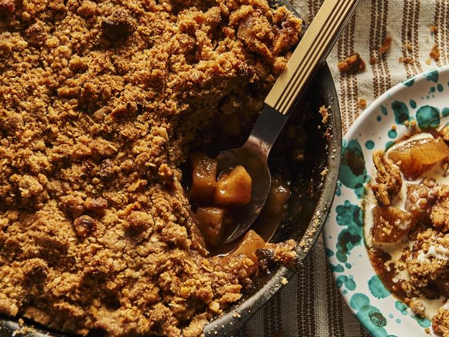 EMBARGO FOR TWAM, 12 APRIL 2025. FEE MAY APPLY.Huon Aple Crumble, from The Bakers Book edited by Ruby Goss, photography by Rochelle Eagle, illustrations by Beci Orpin. Murdoch Books RRP $45.00