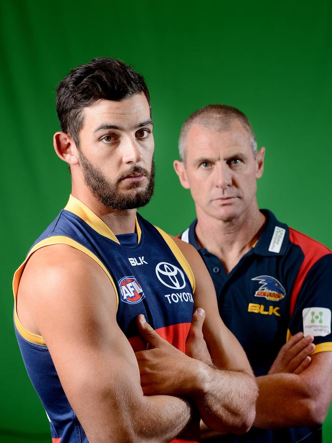 The late Phil Walsh named Taylor Walker captain before the 2015 season. Picture: Roy VanDerVegt