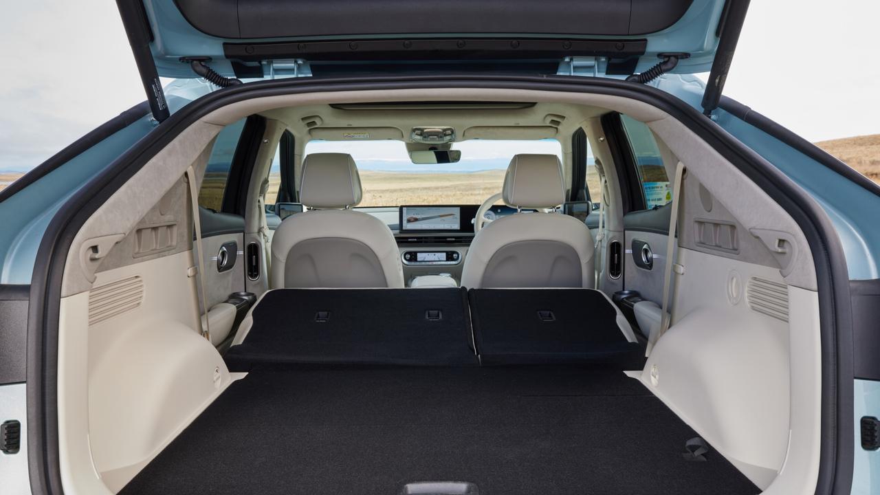 Boot space in the Genesis GV60 expands to more than 1400L with the seats down.