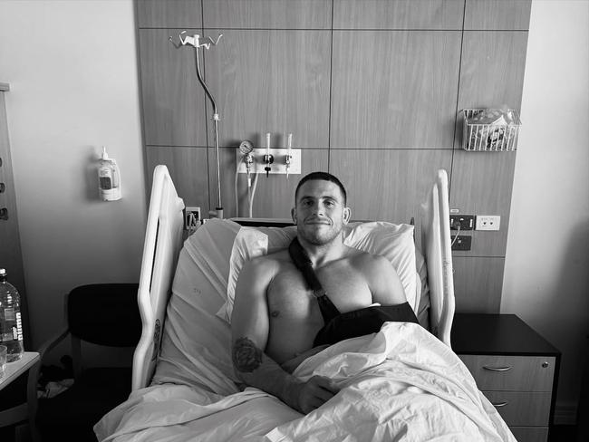 Adam Elliott recovering in hospital.