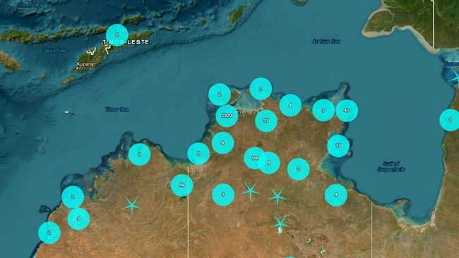 Tremors from a 7.6 magnitude earthquake reached Darwin in the early hours of Tuesday morning. Picture: Geoscience Australia