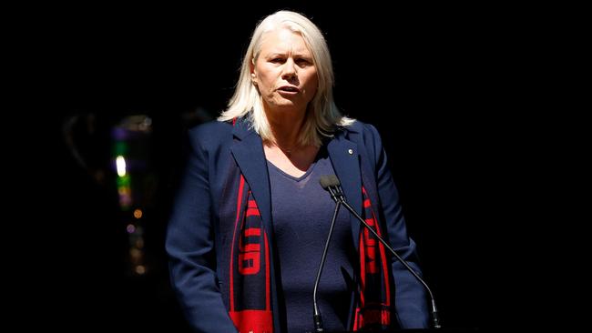 MELBOURNE, AUSTRALIA - NOVEMBER 10: Kate Roffey is seen during the Ron Barassi State Memorial Service at the Melbourne Cricket Ground on November 10, 2023 in Melbourne, Australia. (Photo by Michael Willson/AFL Photos via Getty Images)