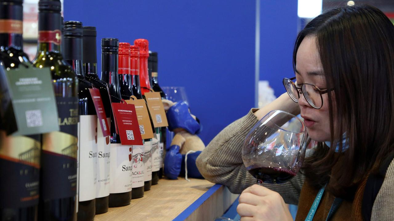 China is now Australia’s third biggest destination for wine exports by volume, behind the UK and US. Picture: STR/AFP/China OUT