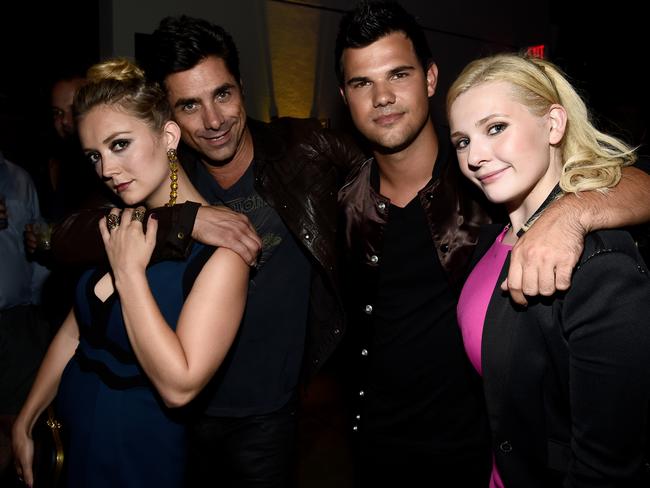 Billie Lourd, John Stamos, Taylor Lautner and Abigail Breslin at the Universal Cable Productions party for Comic-Con in July this year. Picture: Rex Features/Splash News