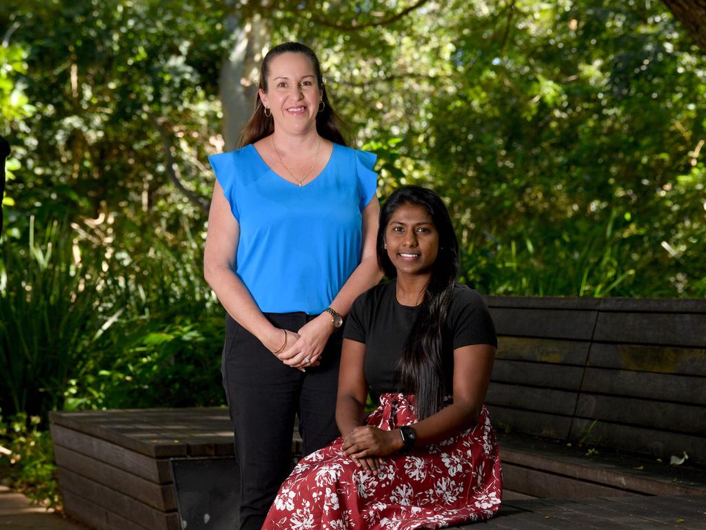 Study Townsville executive officer Danelle Parker with James Cook University international student Aloka Vidanalage. Picture: Evan Morgan