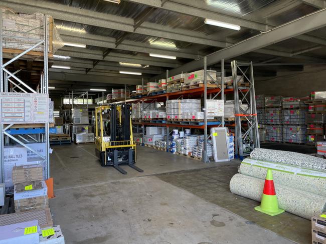 Inside the new warehouse for National Tiles and Carpet Call on Ingham Rd, West End. Picture: Leighton Smith.