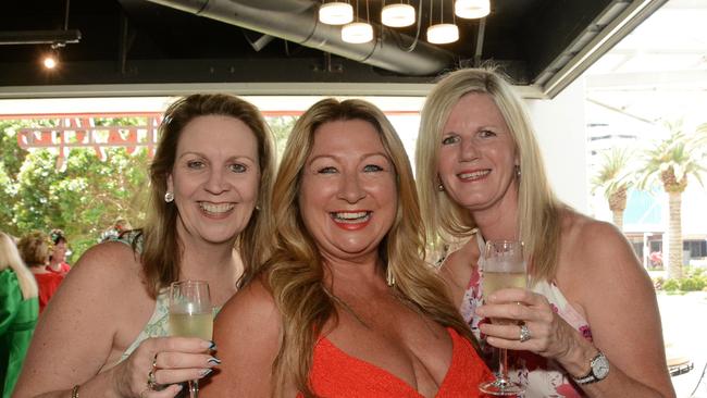 Lindy Dinon, Lisa Greentree and Bronwyn Allan at Ladies Charity Christmas lunch at Moo Moo Restaurant and Bar, Broadbeach. Regina King