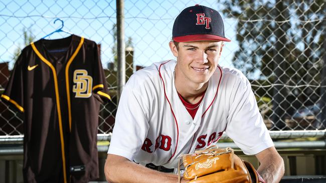 Adelaide’s Riley Yeatman, 17, is contracted to US MLB team San Diego Padres. Picture: Sarah Reed