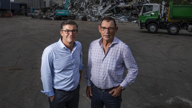 Wanless boss Dean Wanless and his father Ron Wanless ovesees recycling of metal and other electronic equipment waste. Picture: Mark Cranitch