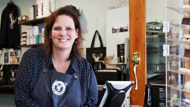 Sue Stagg of The Stagg coffee shop on Elizabeth Street. UTAS follow on announcement of Sandy Bay campus moving to the city. Picture: NIKKI DAVIS-JONES.