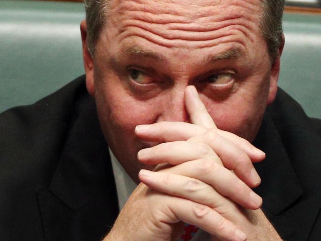 Barnaby Joyce entered the House of Representatives and took up his seat on the backbench for Question Time in the House of Representatives.Question Time in the House of Representatives. Question Time in the House of Representatives in Parliament House in Canberra.Picture: Gary Ramage