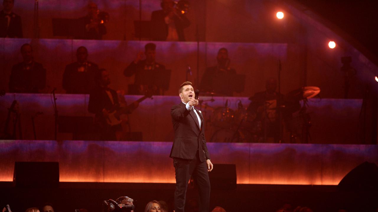 Michael Buble concert at Brisbane Entertainment Centre. Tuesday February 4, 2020. (AAP image, John Gass)