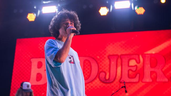 Budjerah performs at the 2024 Territory Day at Mindil Beach, Darwin. Picture: Pema Tamang Pakhrin