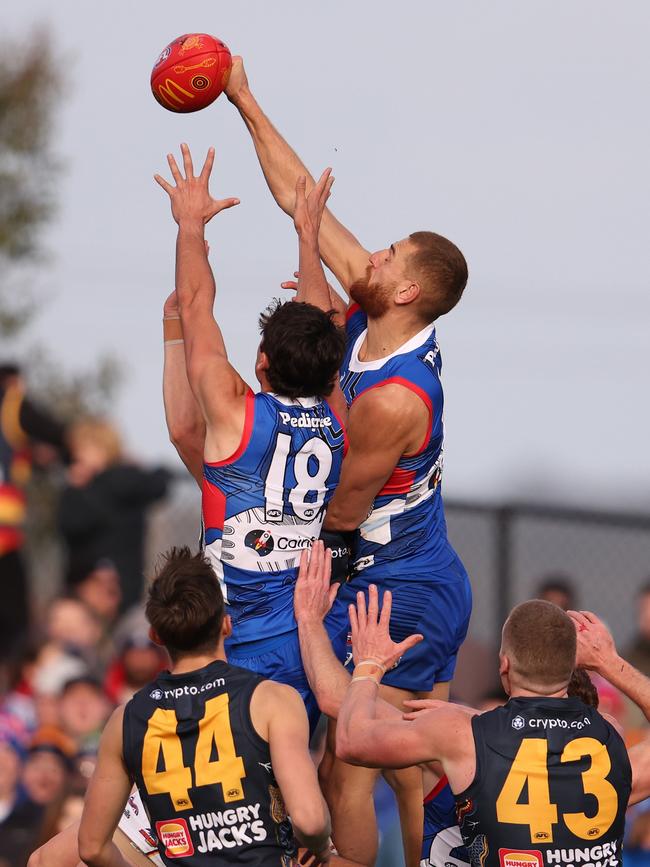 Jones was dominant in the air all day for the Bulldogs. (Photo by Robert Cianflone/Getty Images)