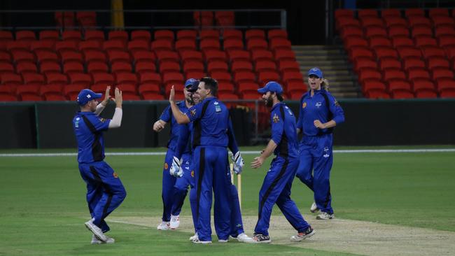 Alberton Ormeau player-coach Shane Connors (middle) at Metricon Stadium in December. Picture: Jessy Hart