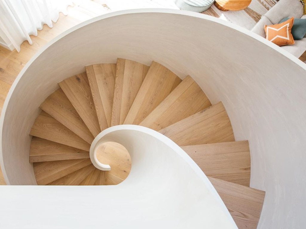 The stairs look like a seashell from above.