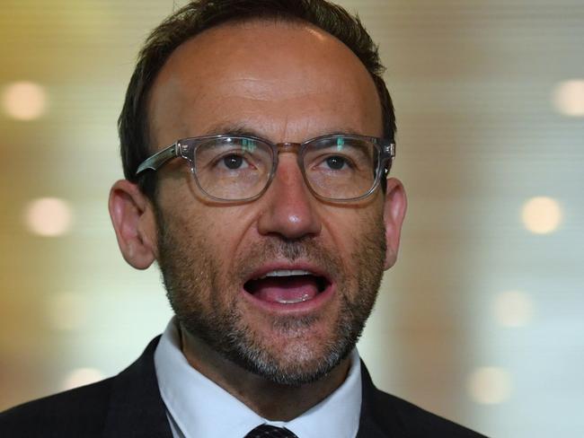 Greens leader Adam Bandt at a press conference at Parliament House in Canberra, Monday, February 14, 2022. (AAP Image/Mick Tsikas) NO ARCHIVING