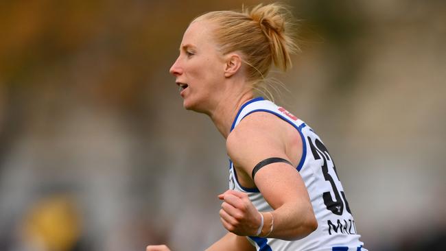 Kate Shierlaw impressed for the Roos. (Photo by Morgan Hancock/AFL Photos via Getty Images)