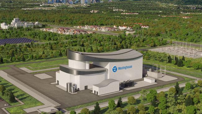 An artist’s rendering shows Westinghouse’s planned AP300 small modular nuclear power reactor, which the company officially unveiled on May 4, 2023, and hopes will be built in the United States and around the world. Photo: Westinghouse / Supplied