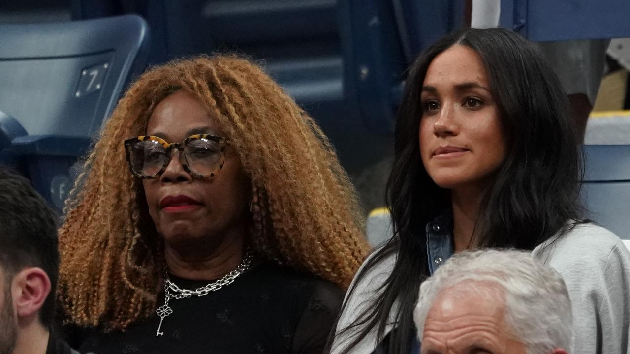 Meghan Markle with Serena William’s mother Oracene Price at the 2019 US Open. Picture: Timothy A. Clary/AFP