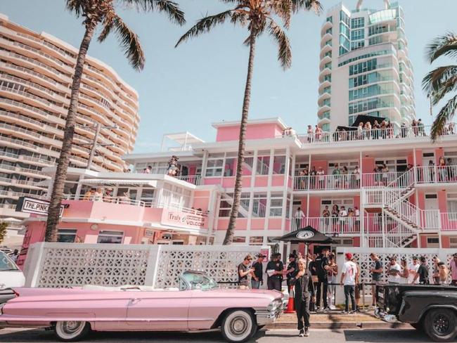 The restaurant attached to The Pink Hotel in Coolangatta is where the Chinese restaurant scenes were filmed in Muriel's Wedding. Picture: The Pink Hotel