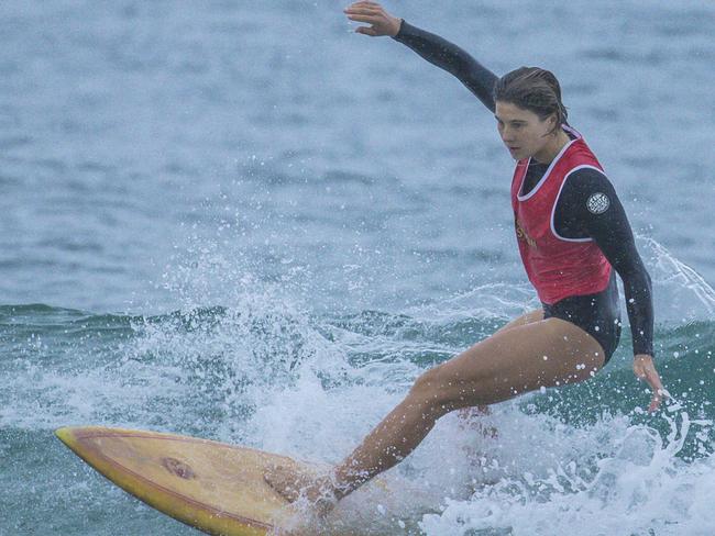 Early Saturday heats of The Burleigh Heads Boardriders Single Fin Festival. Picture: Glenn Campbell