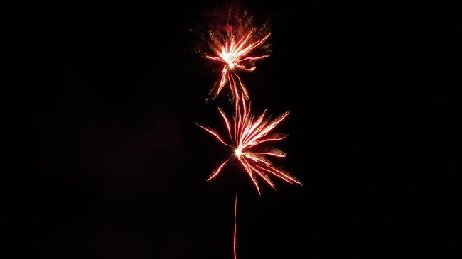 Sandy Davies and family spread her mothers ashes via a fireworks display in Far North Queensland. Picture: Sandy Davies.