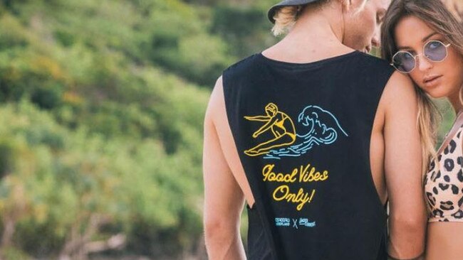 The Undercurrent has a massive selection of funky Gold Coast branded tank tops and T-shirt (model not included).