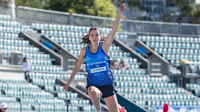 Girls Triple Jump 19 Years. Gabriella Guerrero from St Spyridon. Picture: Julian Andrews