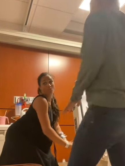 Harry and Meghan perfrom the Baby Mama dance in an effort to bring on labour. Picture: Instagram