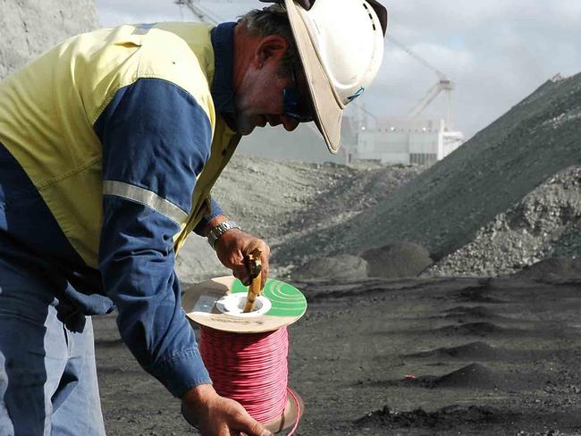 Undated : Generic photo of man blasting at Mt Isa, for story on Orica dynamite company.