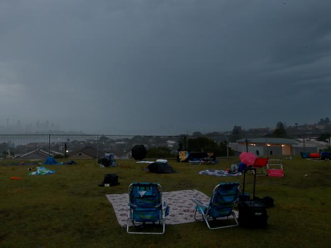 New Years Eve 2018 - 9pm Fireworks display from Dudley Page Reserve in Dover Heights. The reserve is evacuated as an electrical storm passes by. Picture: Toby Zerna