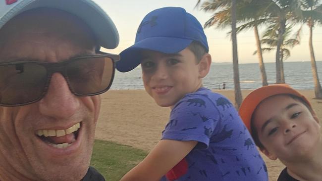 Adrian Layt with sons Charlie and Liam (right). Picture: Supplied.